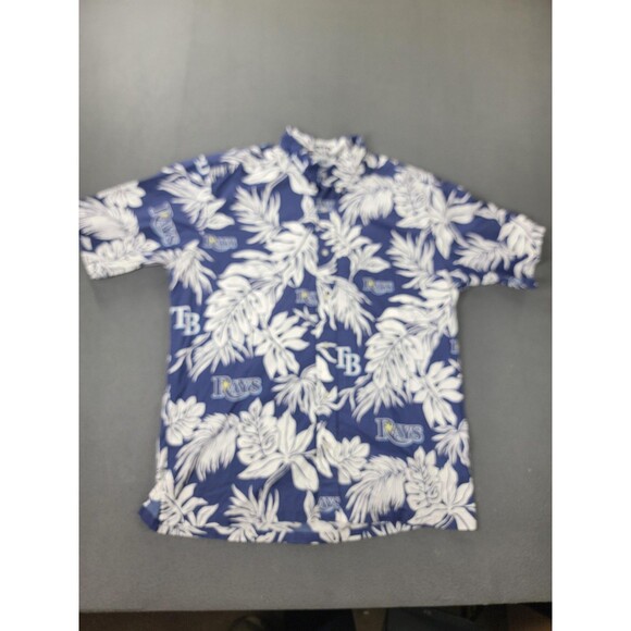 Tampa Bay Rays Shirt Mens Large Blue White MLB Baseball Hawaiian Reyn Spooner - Picture 1 of 10